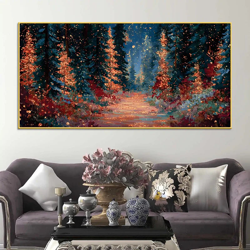Abstract Luxury Forest Path Canvas Painting | Framed Canvas Wall Art for Home Decoration