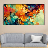 Abstract Texture Colorful Leaves Art Canvas Wall Painting | Framed Canvas Wall Art for Home Decoration