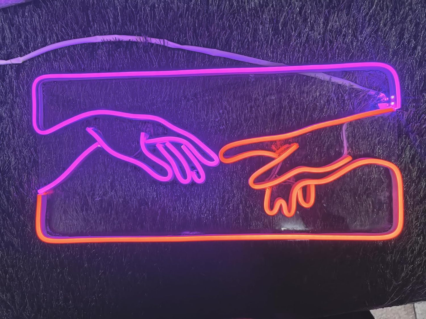 Neon Sign Board for Bedroom, Living Room, Gaming Room Decor, Gift for Birthday and Anniversary (Creation of Adam)