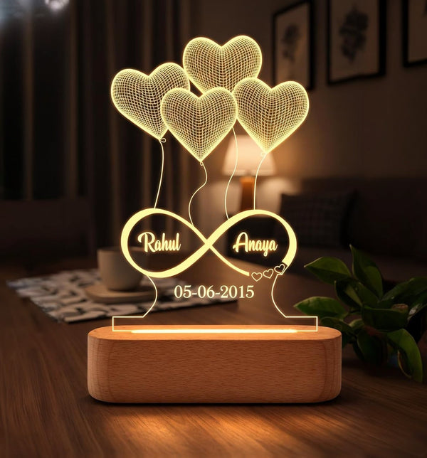 Eurotex Custom Couple Led Lamp for Couple And Gift