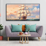 Amazing Sailing Ship Wall Painting | Framed Canvas Wall Art for Home Decoration