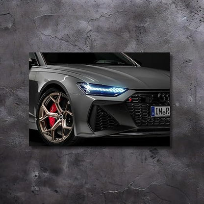 Fabsouk Neon Supercar Poster for Bedroom, Living Room, Gift Wall Decor (Audi RS6)