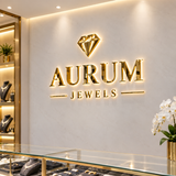 Halo Back-Lit Mirror Gold Acrylic Letters – Luxury Reception Sign