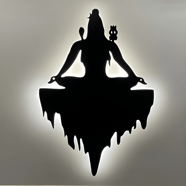 Shiv Ji Premium Backlit Wall Art with LED Lighting – Modern Glowing Wall Decor for Living Room & Bedroom