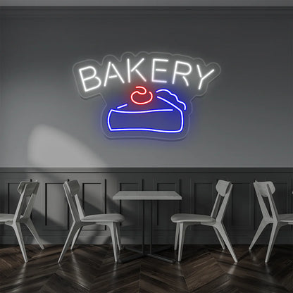 Bakery Cake Vintage Cafe Neon Lights | Retro Coffee & Diner Signage (24Inch x 15Inch)