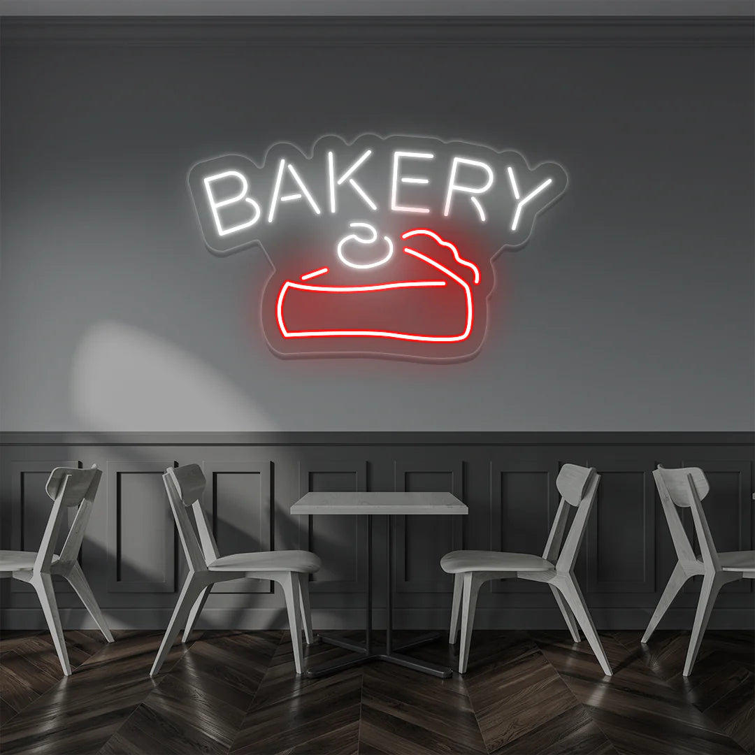 Bakery Cake Vintage Cafe Neon Lights | Retro Coffee & Diner Signage (24Inch x 15Inch)