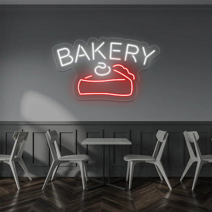 Bakery Cake Vintage Cafe Neon Lights | Retro Coffee & Diner Signage (24Inch x 15Inch)