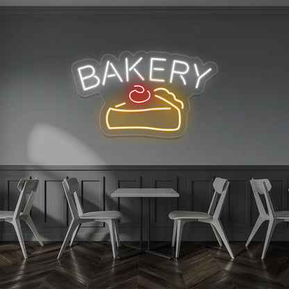 Bakery Cake Vintage Cafe Neon Lights | Retro Coffee & Diner Signage (24Inch x 15Inch)