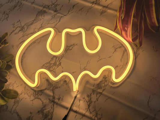 Neon Sign Board for Bedroom, Living Room, Gaming Room Decor, Gift for Birthday and Anniversary (Bat)
