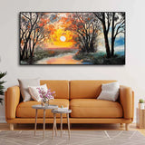 Sunset Scenery Premium Wall Painting | Framed Canvas Wall Art for Home Decoration