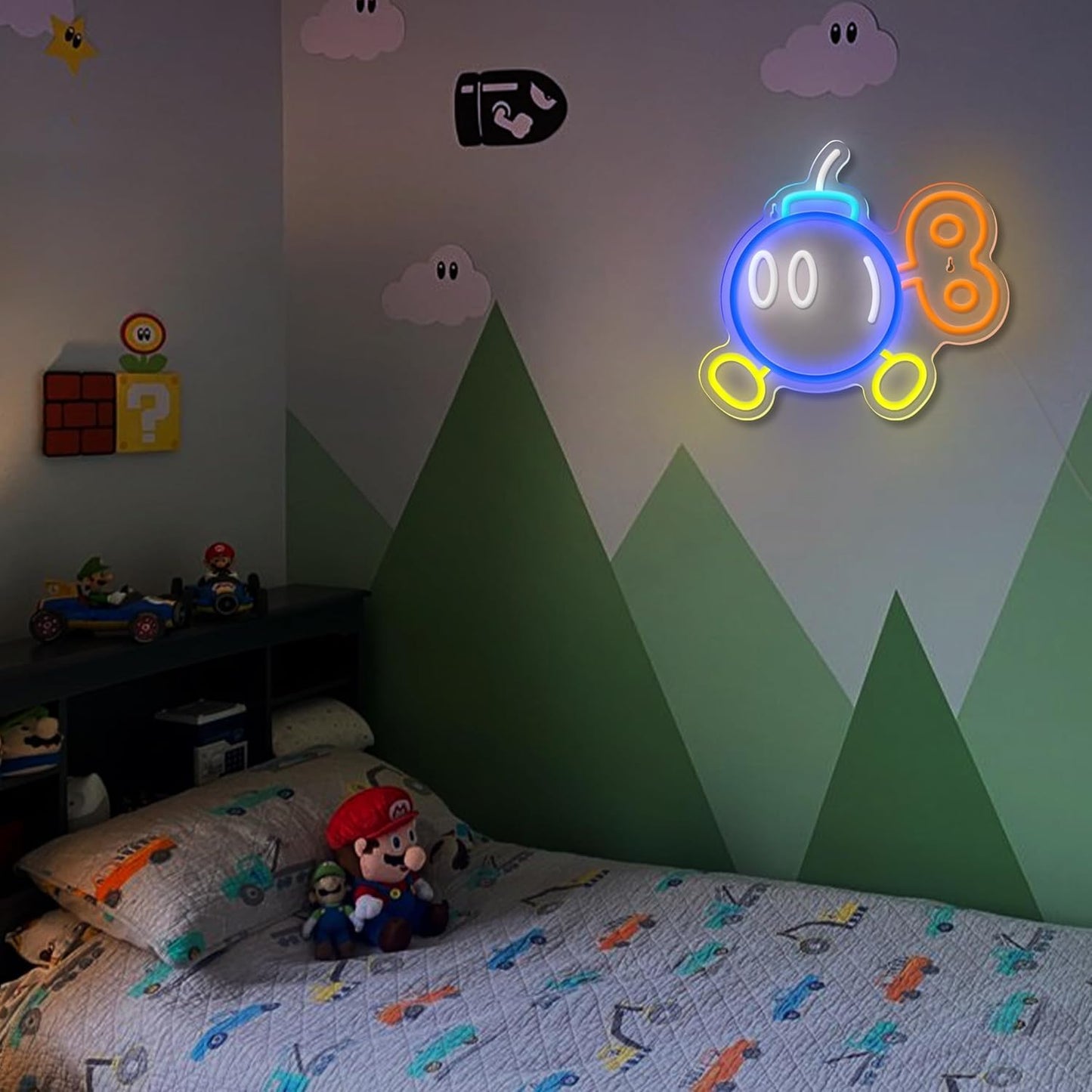 Neon Sign Board for Bedroom, Living Room, Gaming Room Decor, Gift for Birthday and Anniversary (Bomb)