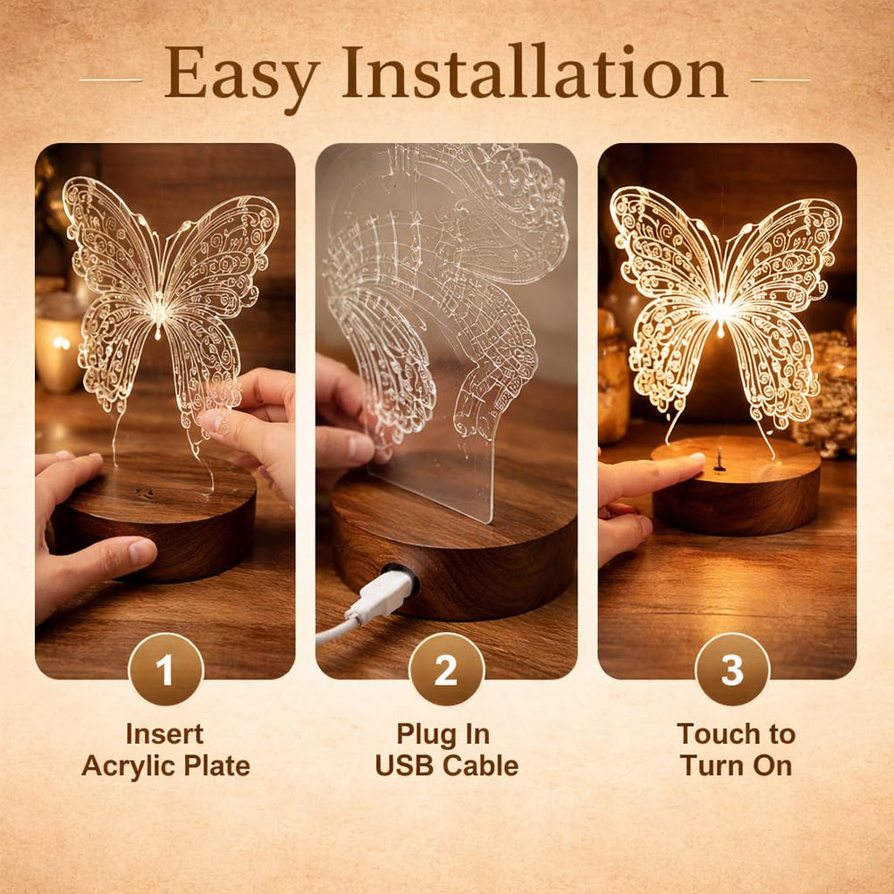Eurotex Custom Butterfly Led Lamp for Couple And Gift