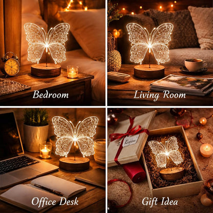 Eurotex Custom Butterfly Led Lamp for Couple And Gift