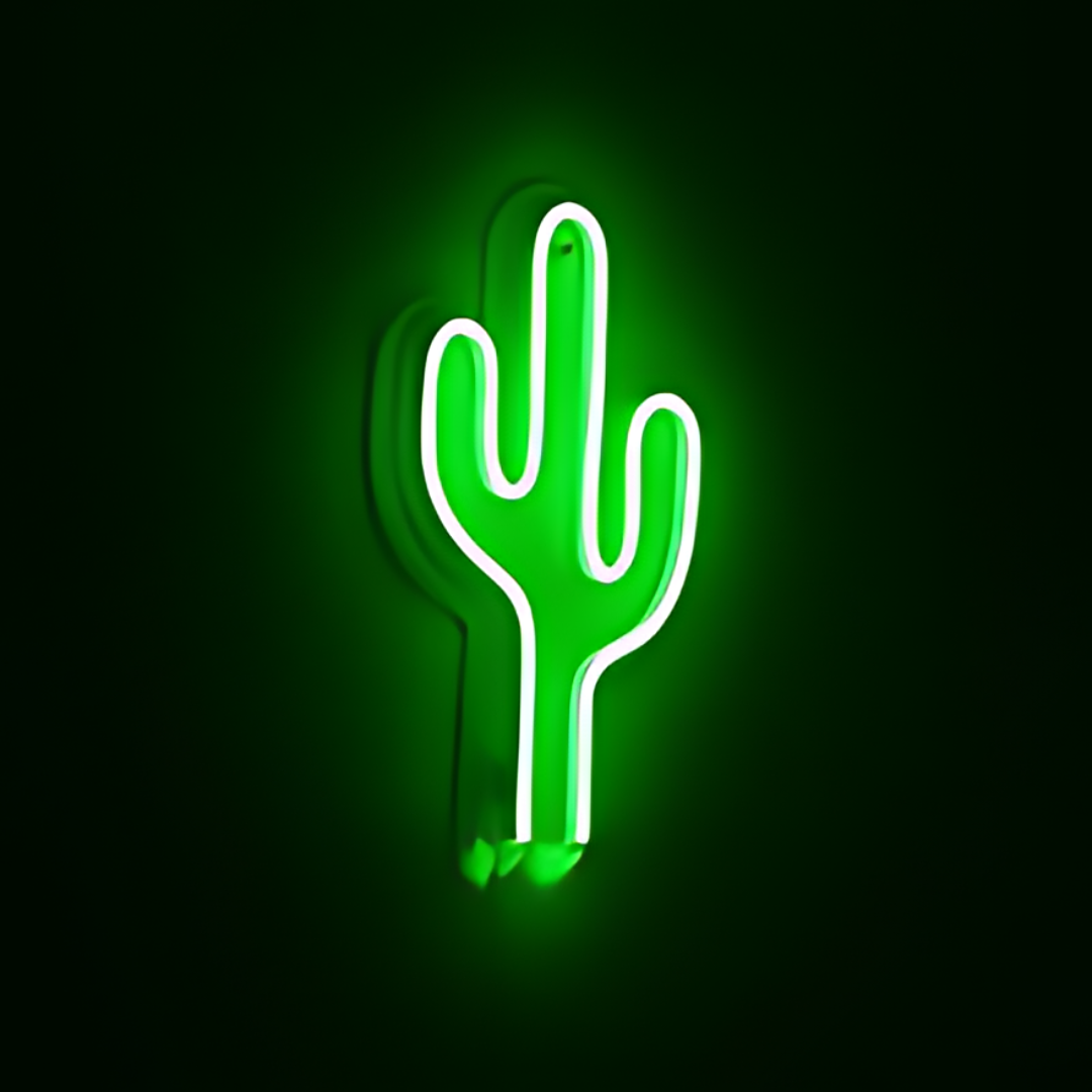 Eurotex Cactus Neon Sign - 6x10 In, Green
