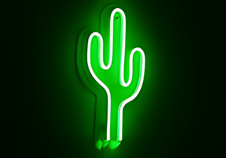 Eurotex Cactus Neon Sign - 6x10 In, Green