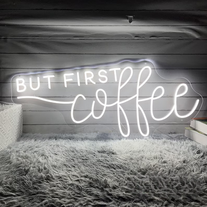 Eurotex But First Coffee, Wall Decor, Neon Signs for room (24x36 In)