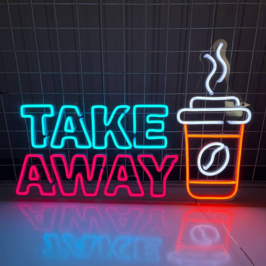 Eurotex Take Away Neon, Wall Decor, Neon Signs for room (24x36 In)