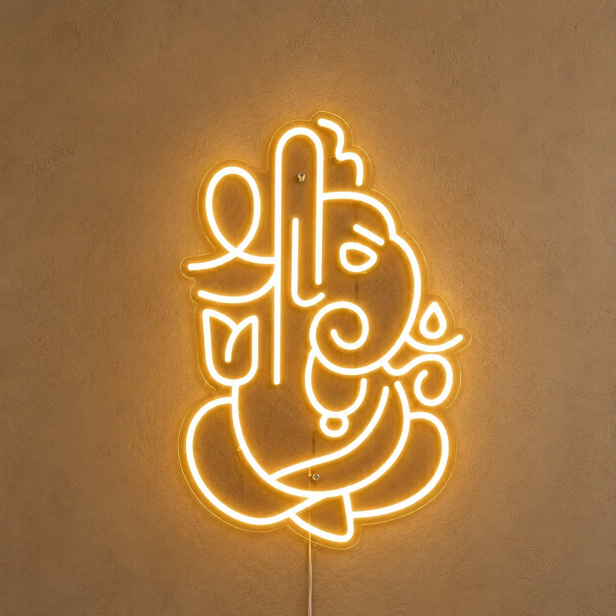 Shree Ganesh LED Neon Sign – Warm White Ganesha Wall Light for Home, Mandir, Office & Festive Décor