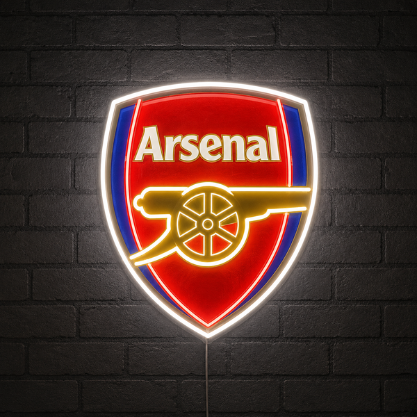Arsenal FC LED Neon Sign | Premium Football Wall Decor (2ft x 2ft)