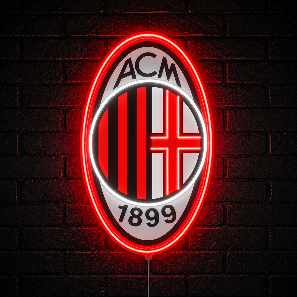 AC Milan LED Neon Sign | Football Club Wall Decoration (2ft x 2ft)