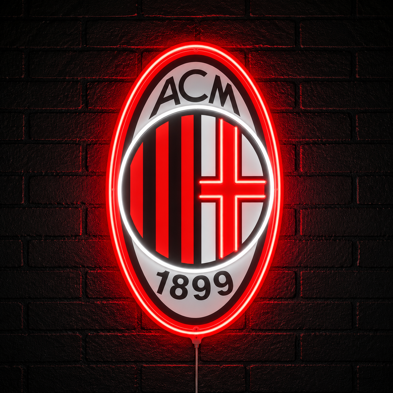 AC Milan LED Neon Sign | Football Club Wall Decoration (2ft x 2ft)