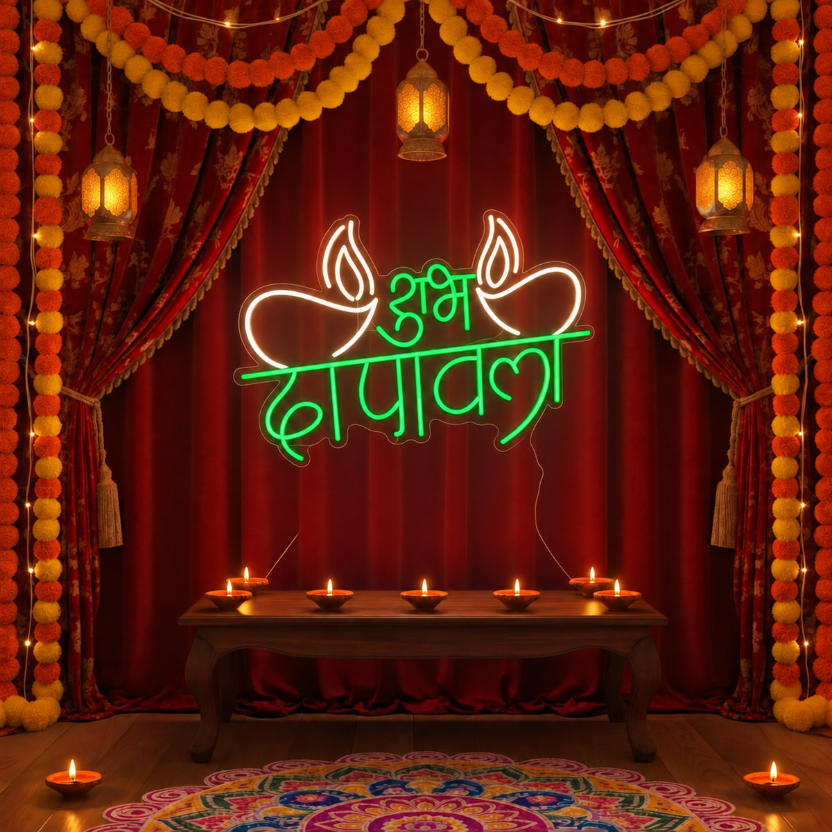 Shubh Diwali Neon Customized Neon Signs for Room Décor | Modern & Stylish LED Neon