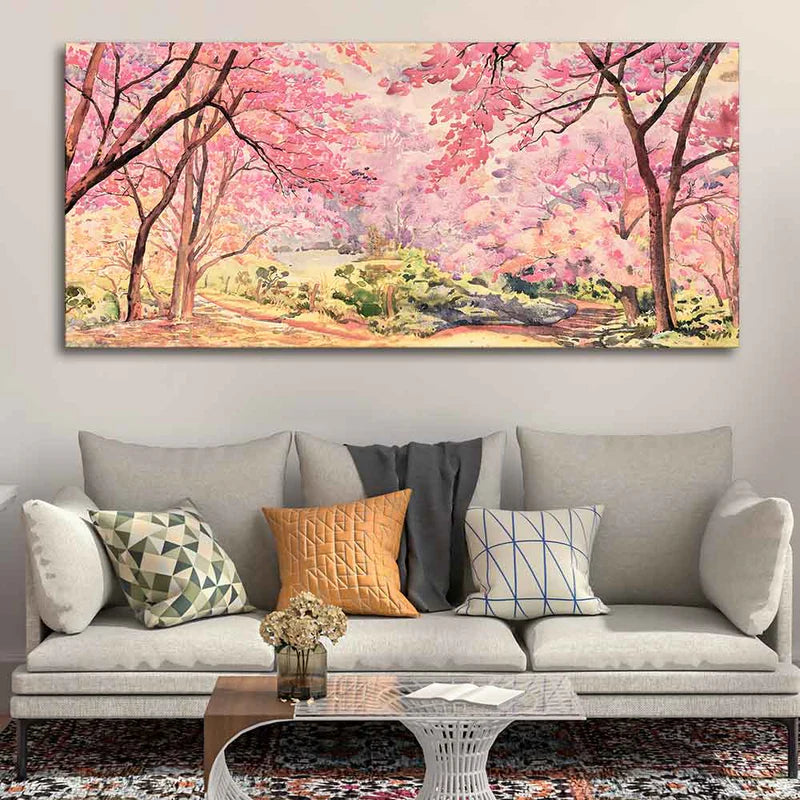 Cherry Blossom Tree Canvas wall Painting | Framed Canvas Wall Art for Home Decoration