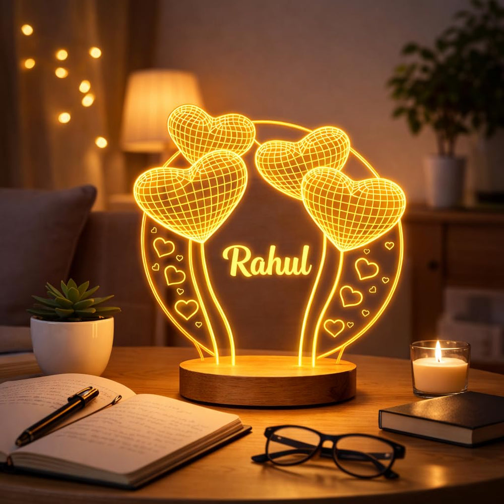 Eurotex Custom Love Circle Led Lamp for Couple And Gift
