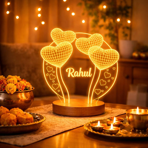 Eurotex Custom Love Circle Led Lamp for Couple And Gift