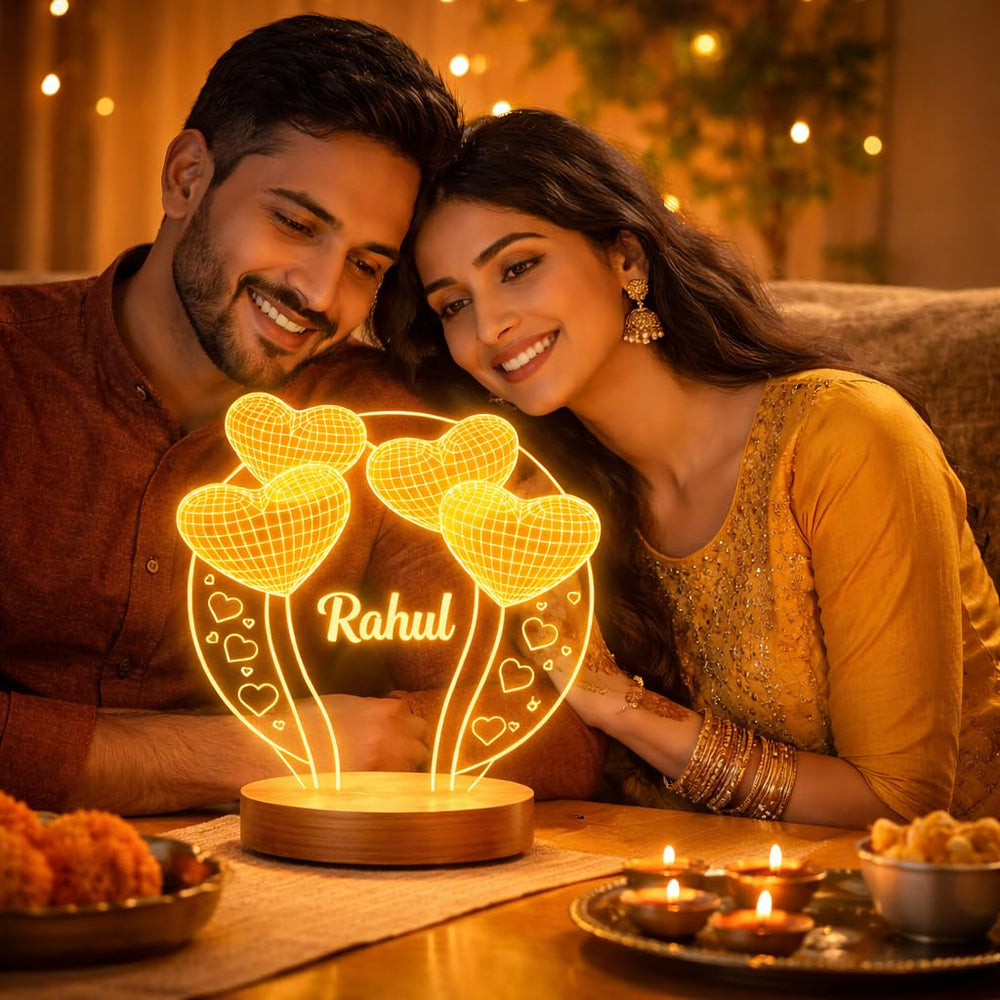 Eurotex Custom Love Circle Led Lamp for Couple And Gift