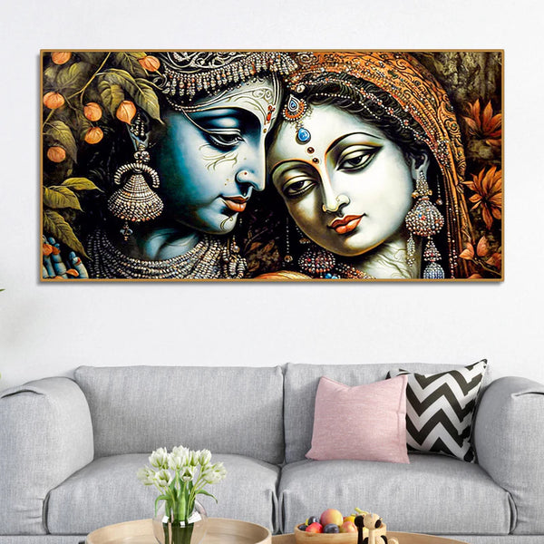 Classic Lord Radha Rani and krishna Canvas Wall Painting | Framed Canvas Wall Art for Home Decoration (Copy)