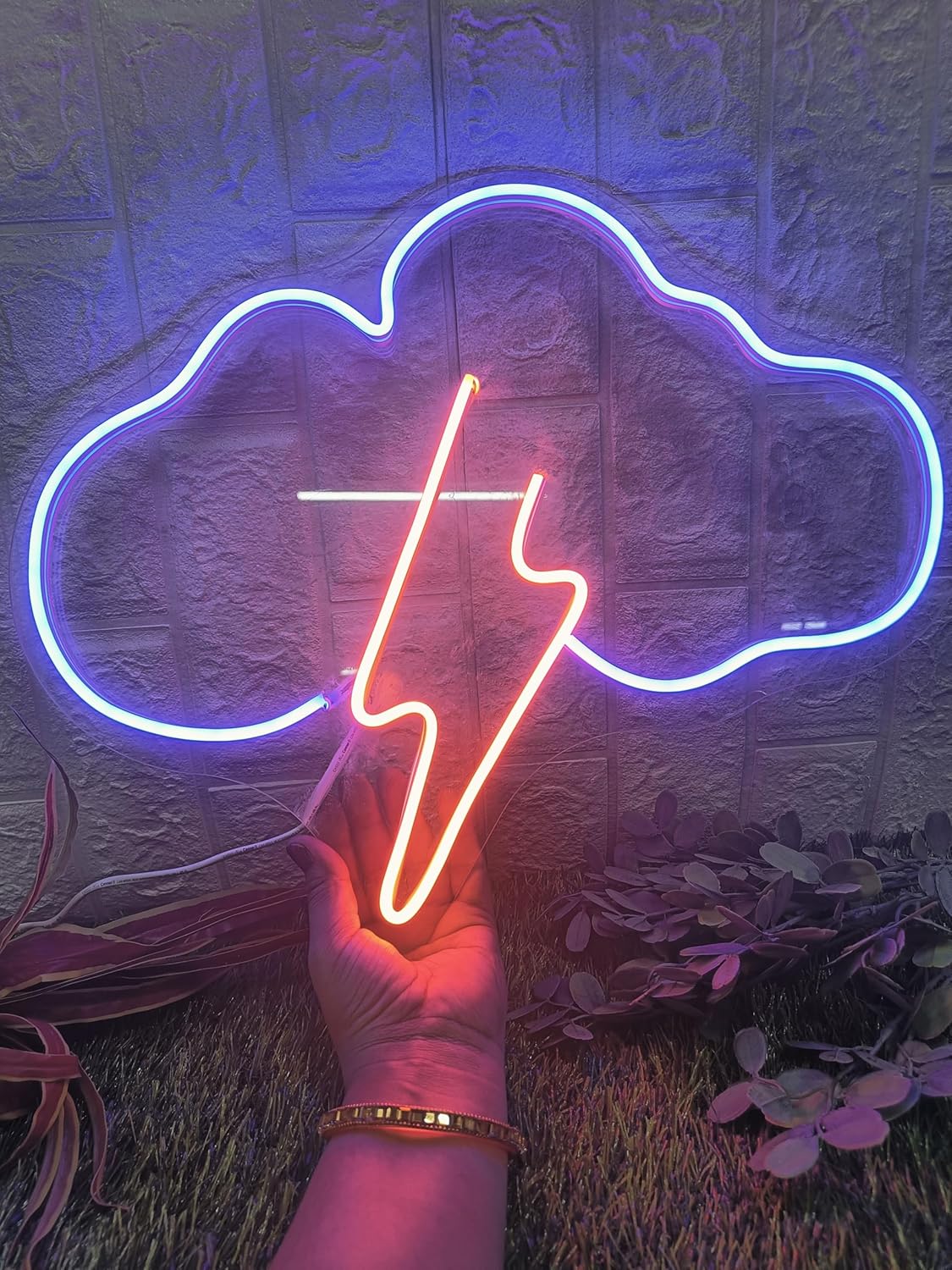 Neon Sign Board for Bedroom, Living Room, Gaming Room Decor, Gift for Birthday and Anniversary (Cloud)
