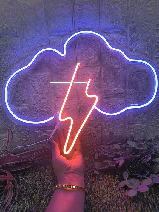 Neon Sign Board for Bedroom, Living Room, Gaming Room Decor, Gift for Birthday and Anniversary (Cloud)