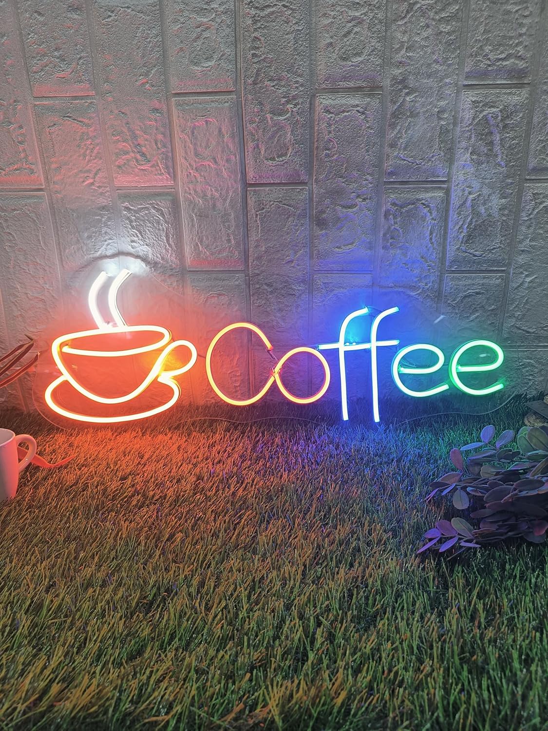 Neon Sign Board for Bedroom, Living Room, Gaming Room Decor, Gift for Birthday and Anniversary (Coffee)