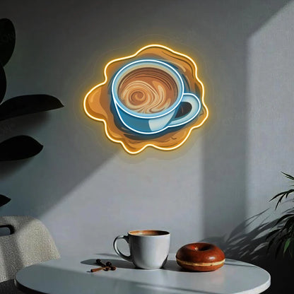 Cup Of Coffee Restaurant & Cafe Neon Signs | Custom Coffee & Diner Neon Lights (24 Inch x 24 Inch)