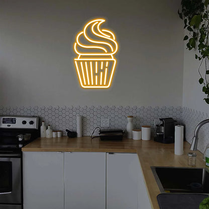 Cupcake Neon Signs Design-2 | LED Cafe Signs & Coffee Shop Light Decor (24 Inch x 15 Inch)