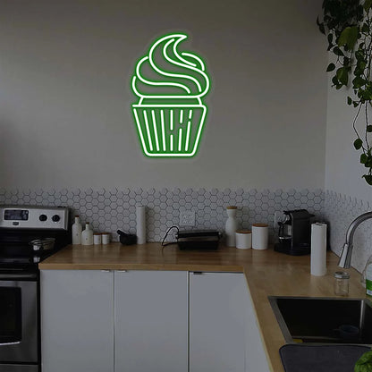Cupcake Neon Signs Design-2 | LED Cafe Signs & Coffee Shop Light Decor (24 Inch x 15 Inch)