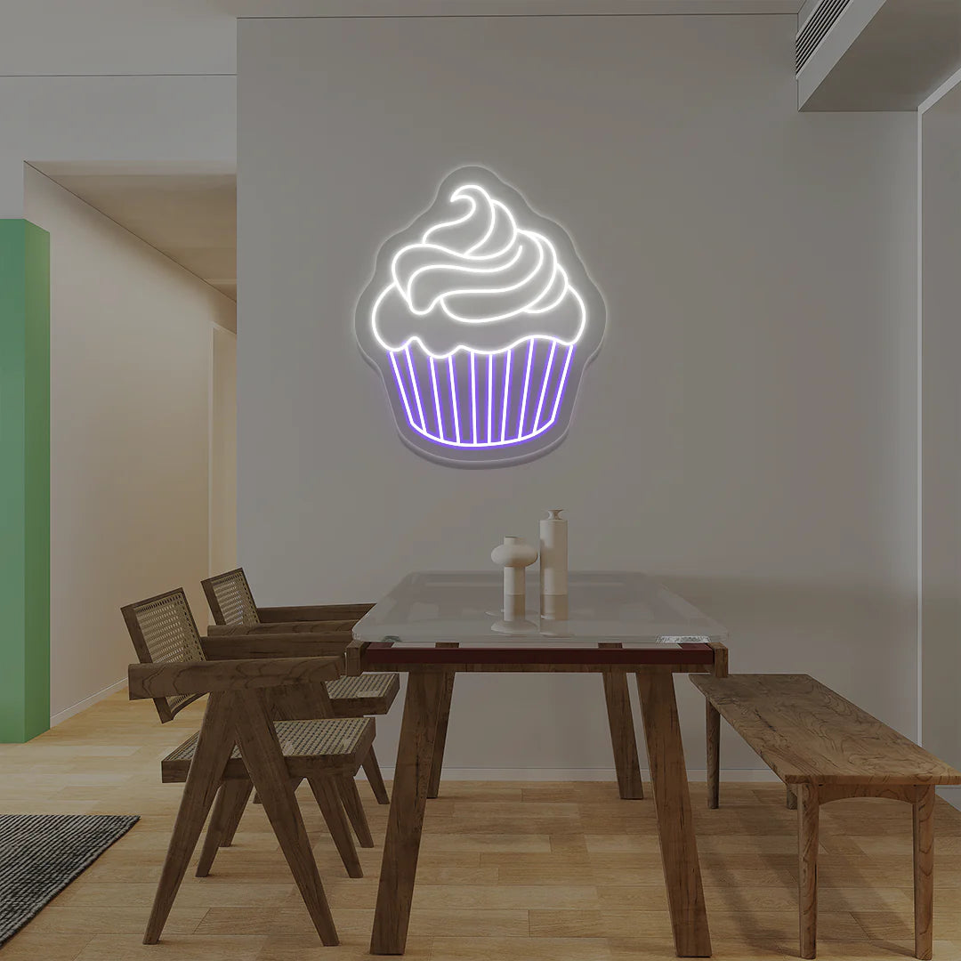 Cupcake Neon Restaurant & Cafe Neon Signs | Custom Coffee Shop Neon Lights (24 Inch x 24 Inch)