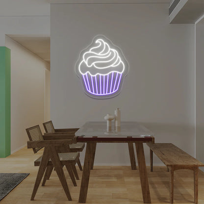 Cupcake Neon Restaurant & Cafe Neon Signs | Custom Coffee Shop Neon Lights (24 Inch x 24 Inch)