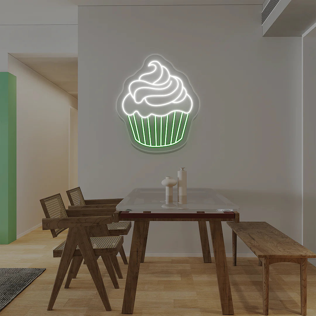 Cupcake Neon Restaurant & Cafe Neon Signs | Custom Coffee Shop Neon Lights (24 Inch x 24 Inch)
