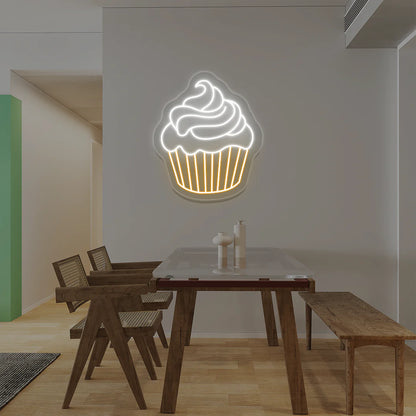 Cupcake Neon Restaurant & Cafe Neon Signs | Custom Coffee Shop Neon Lights (24 Inch x 24 Inch)