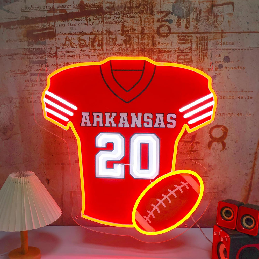 Custom Football Jersey Number LED Neon Sign