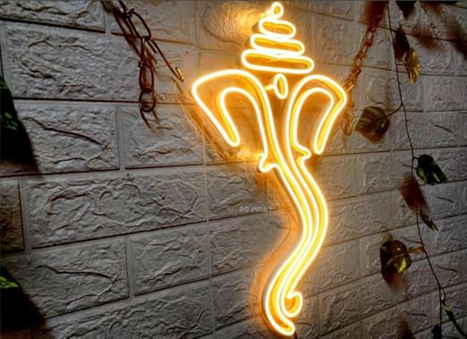 Ganesh ji Neon Sign, Wall Decor, Neon Signs for room Eurotex India