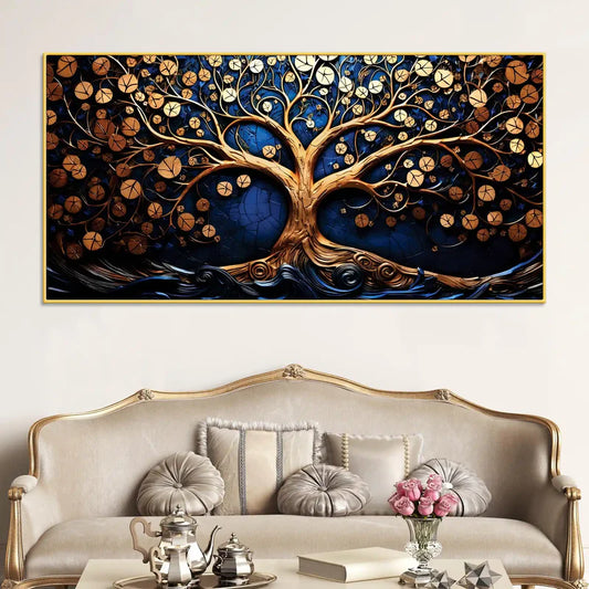 Designer Nature Tree of Life Canvas Painting for Home & Office Décor | Framed Canvas Wall Art for Home Decoration