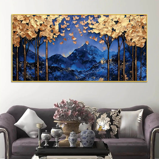 Designer Nature Wall Art Abstract Canvas Painting | Framed Canvas Wall Art for Home Decoration