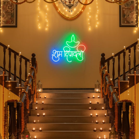 Eurotex Shubh Diwali Neon Sign, Wall Decor, Neon Signs for room (Design-2)