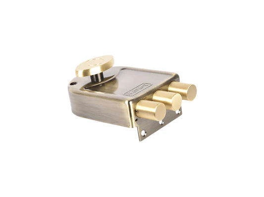 Europa Main Door Lock Antique Brass/Nickel Steel, Single Door Lock