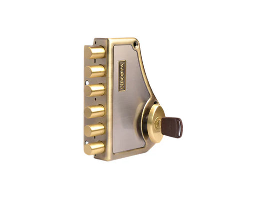 Europa Main Door Lock Hexabolt H341 AB/SN, Single Door