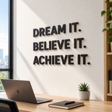 3D Motivational Quote Wall Panel 24x18 Inch – Office