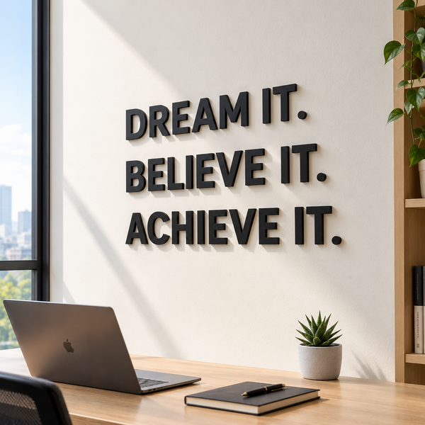 3D Motivational Quote Wall Panel 24x18 Inch – Office